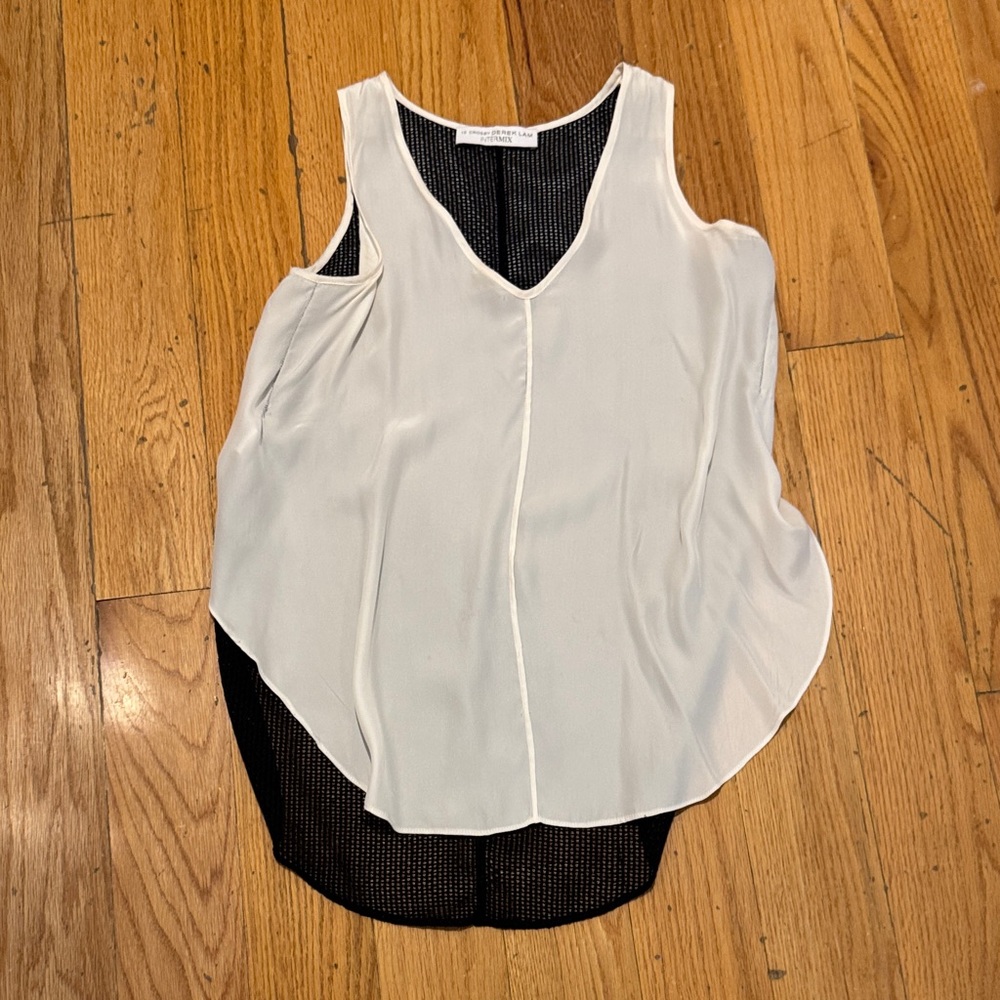 10 Crosby Derek Lam White and Black Tank Top